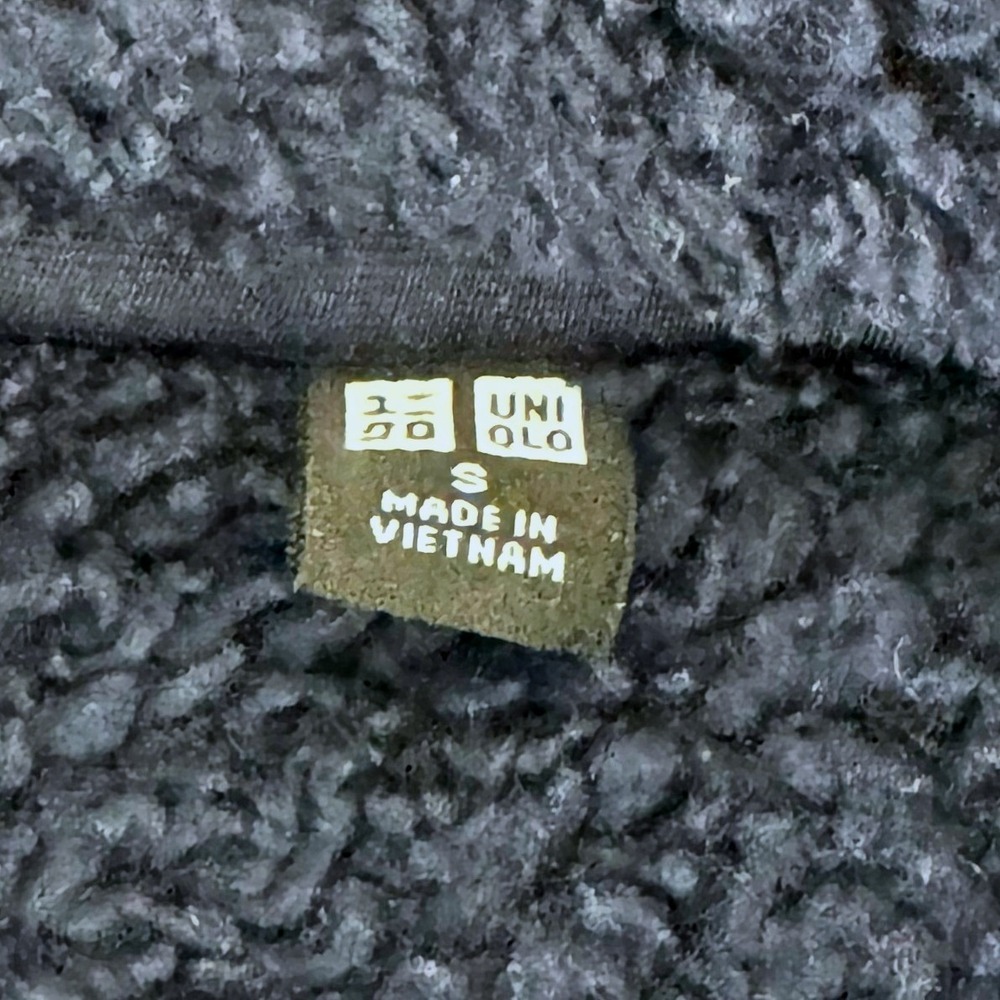 Uniqlo Fluffy Yarn Fleece Full-Zip Jacket Women S Navy Blue Soft Teddy Gorpcore - Picture 4 of 8